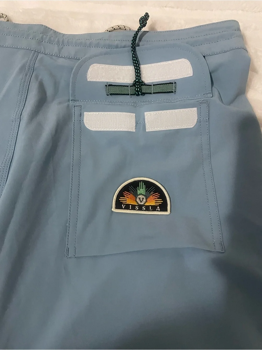 Vissla Pale Blue Elastic-Waist Swim Shorts